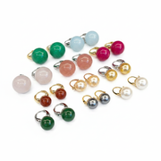 Aretes de vidrio geométricos estilo minimalista mujer - 1