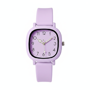 Reloj de cuarzo cuadrado colores pastel estilo universitario - 1