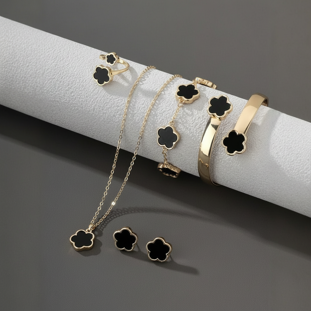 Set de Joyería Trébol de la Suerte 5 piezas para mujer - 3
