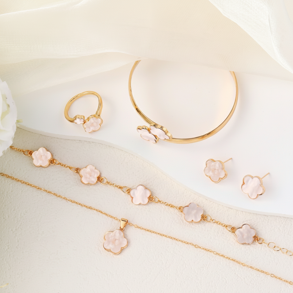 Set de Joyería Trébol de la Suerte 5 piezas para mujer - 4