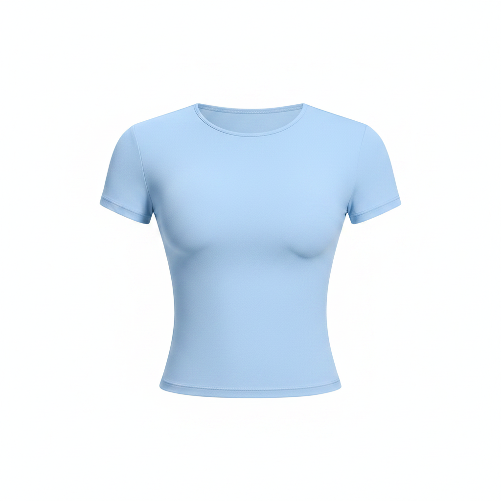 Playera de Yoga Ajustada Manga Corta Mujer Transpirable - 1