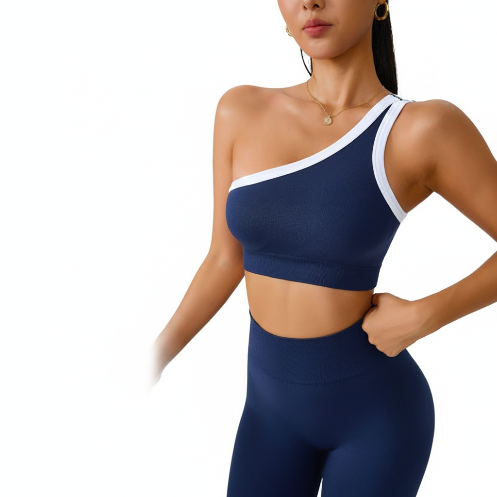 Set de Yoga Mujer Top Hombro Diagonal y Pantalón - 2
