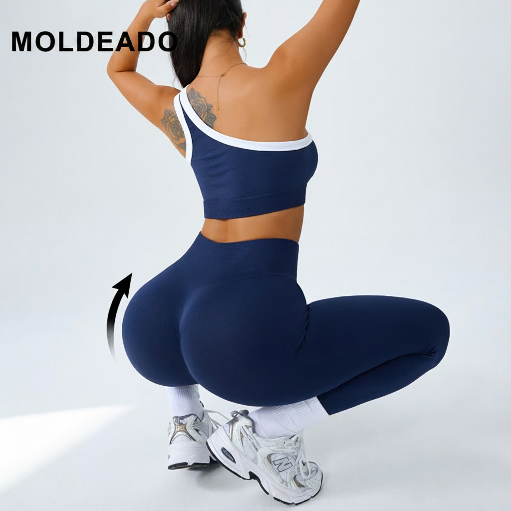 Set de Yoga Mujer Top Hombro Diagonal y Pantalón - 3