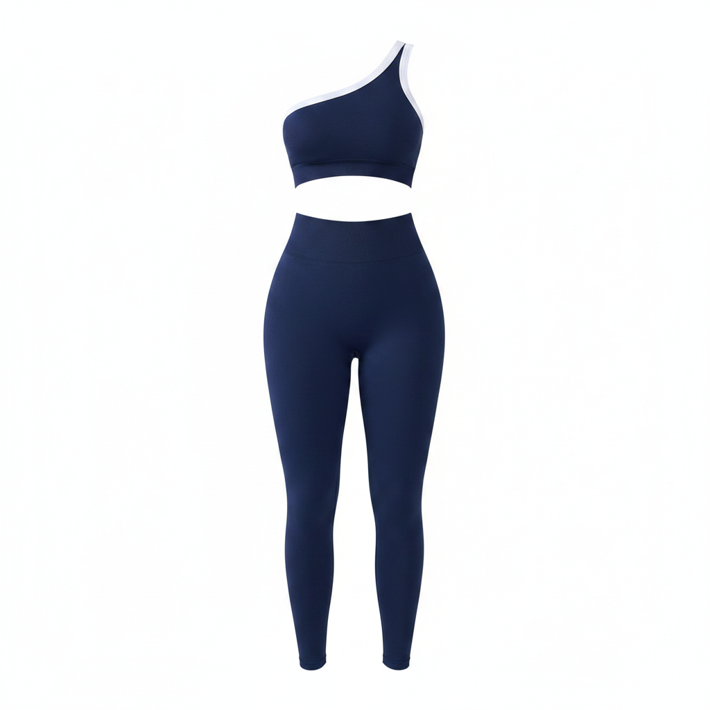 Set de Yoga Mujer Top Hombro Diagonal y Pantalón - 1