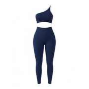 Set de Yoga Mujer Top Hombro Diagonal y Pantalón - 1