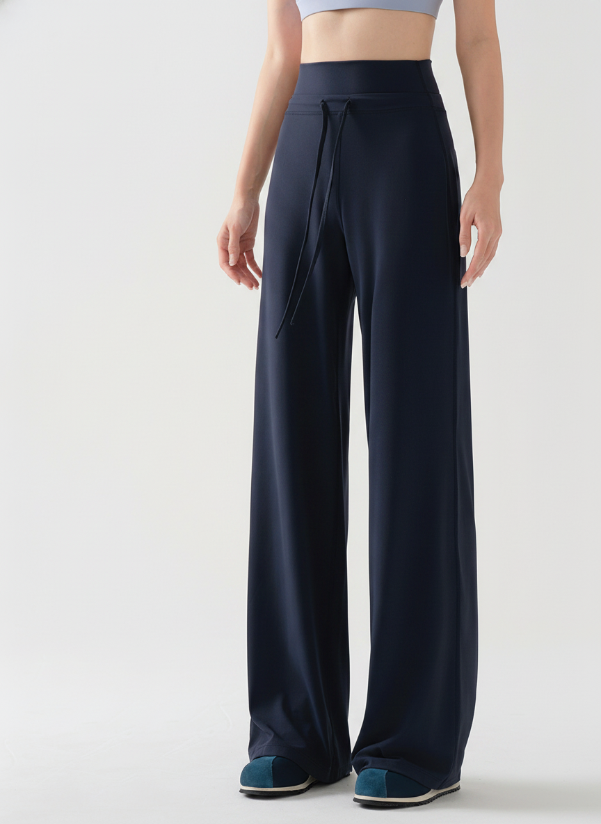 Pants de Yoga Holgado Tiro Alto Mujer Corte Recto - 3
