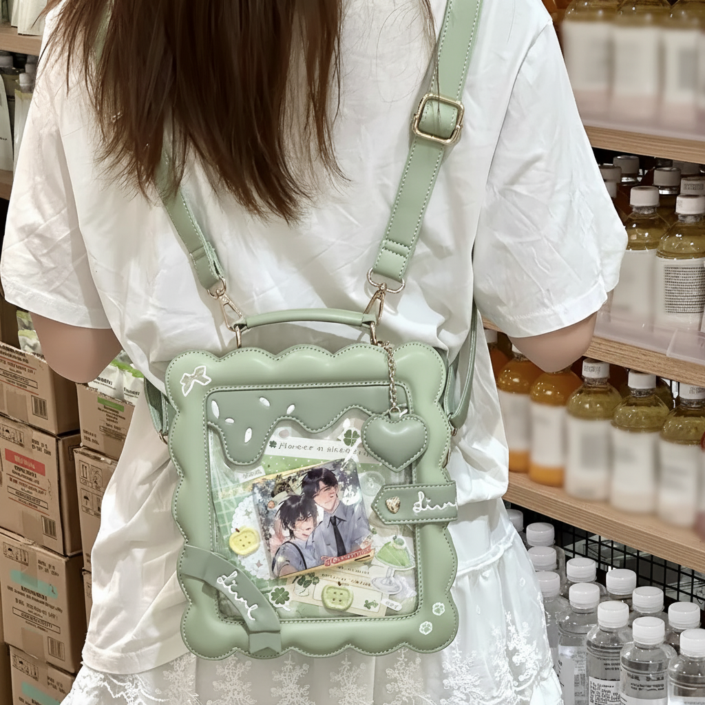 Bolsa Mini Cuadrada Aesthetic con Moño y Cierre - 3