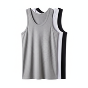 Camiseta deportiva de algodón 100% para hombre sin mangas - 1