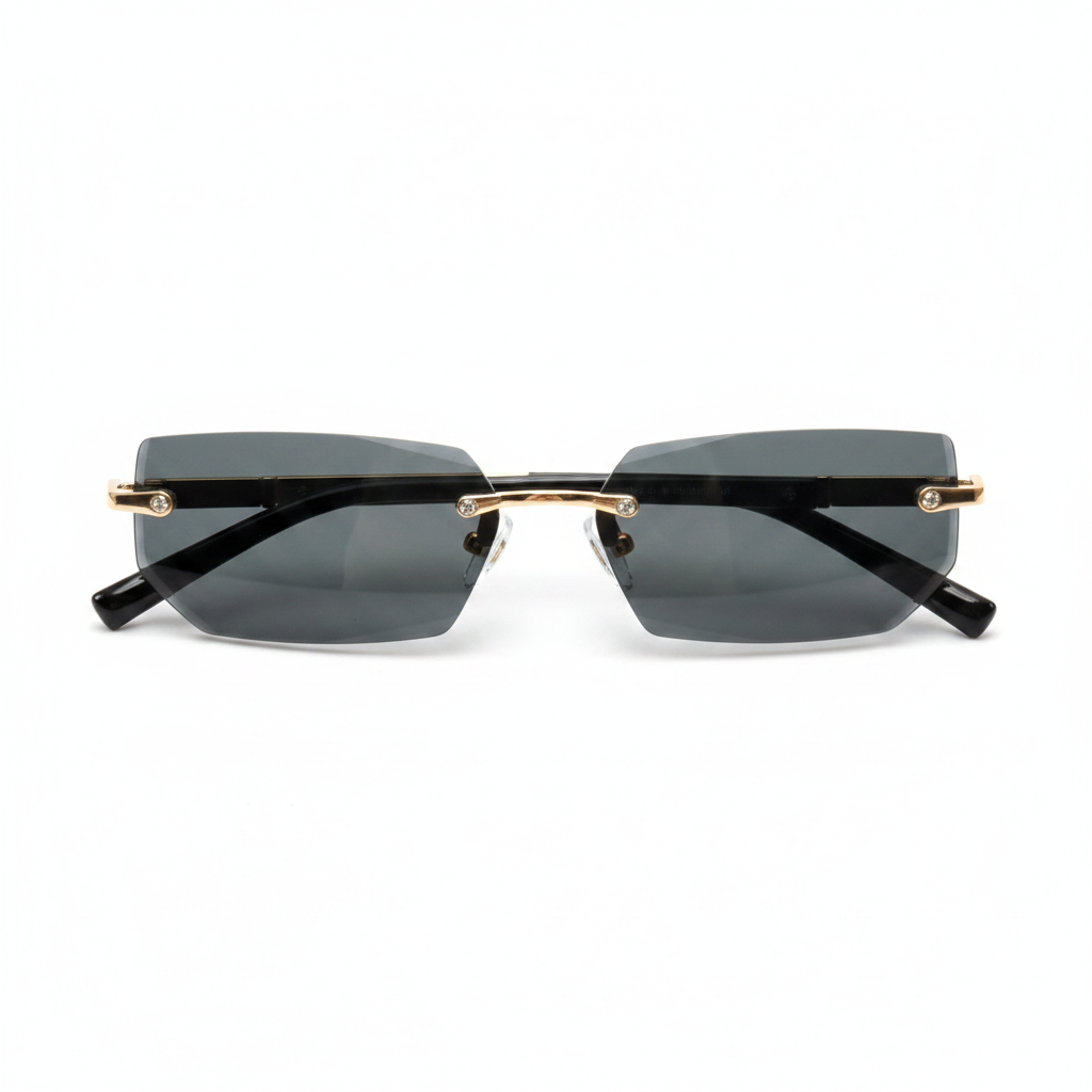 Lentes de Sol Sin Marco Estilo Business Corte Diamante - 1