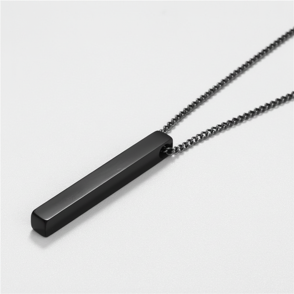Collar geométrico minimalista con dije y cadena box - 3