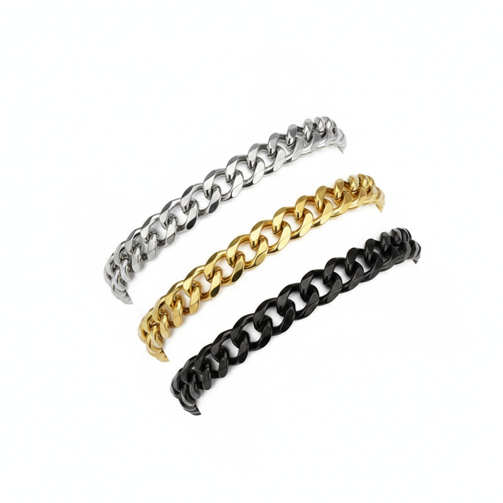 Pulsera Cubana de Acero Inoxidable Estilo Hip Hop - 1