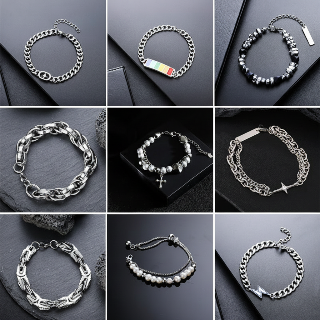 Pulsera de Acero Titanio Unisex Estilo Urbano - 4