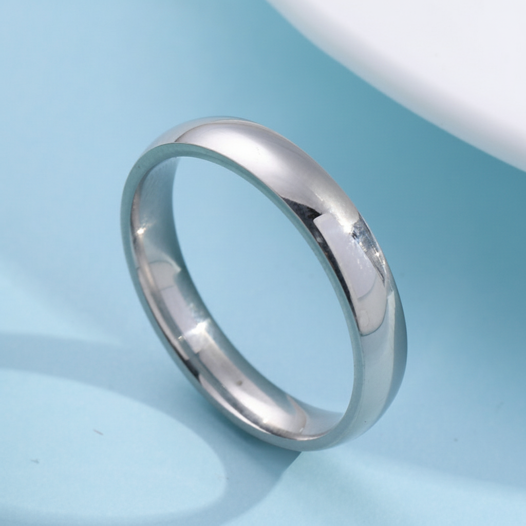 Anillo de acero inoxidable liso para hombre y mujer - 2