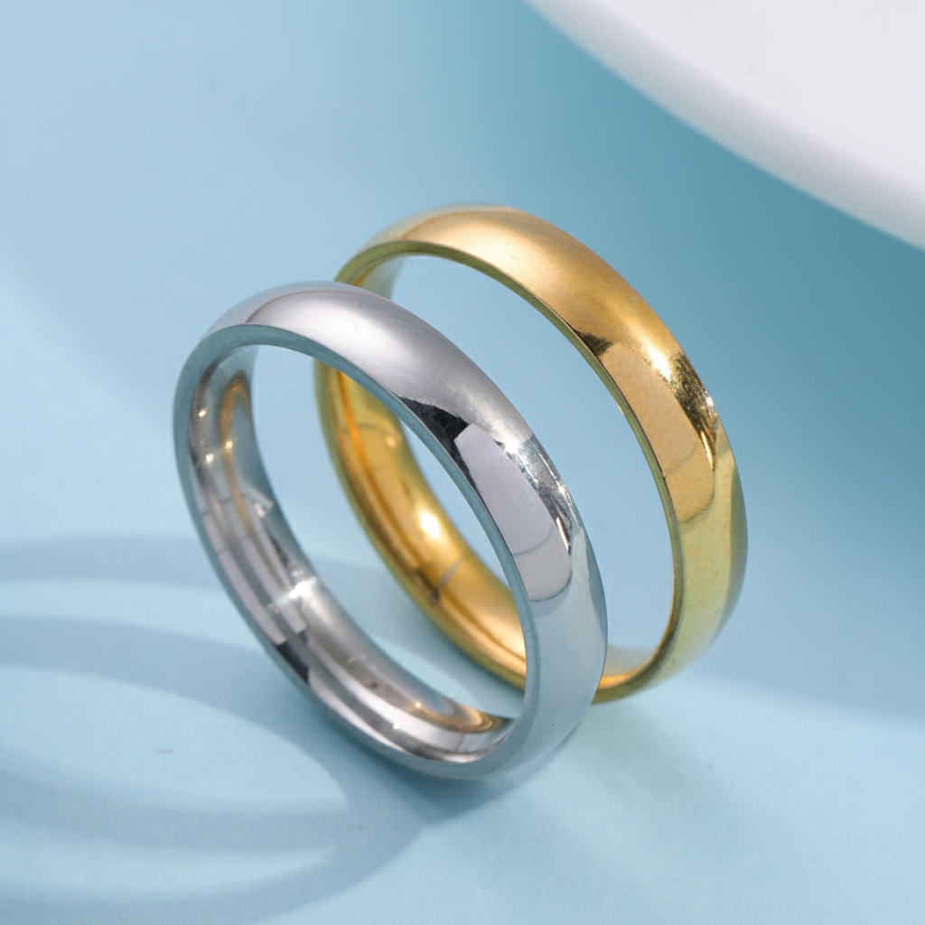 Anillo de acero inoxidable liso para hombre y mujer - 3