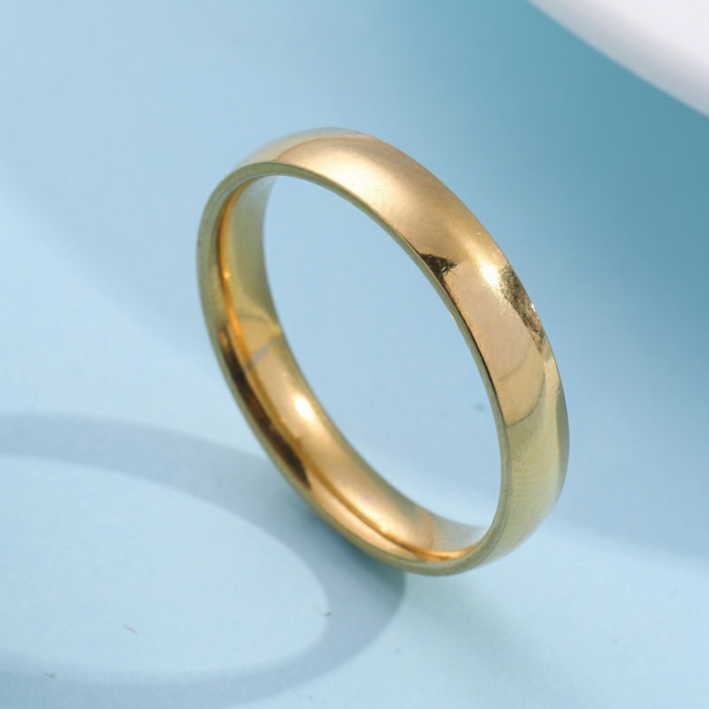 Anillo de acero inoxidable liso para hombre y mujer - 4