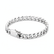 Pulsera Cadena Cubana Miami Plateada Unisex - 1
