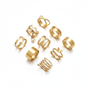 Set de anillos mariposa con diseño multiarticulado para mujer - 1