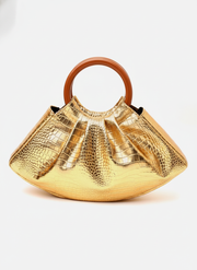 Bolsa nube de PU con textura cocodrilo y cierre magnético - 1