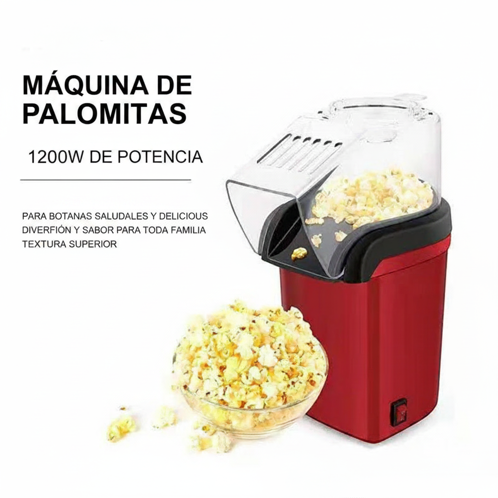 Máquina de Palomitas Mini Eléctrica 1200W Roja - 2