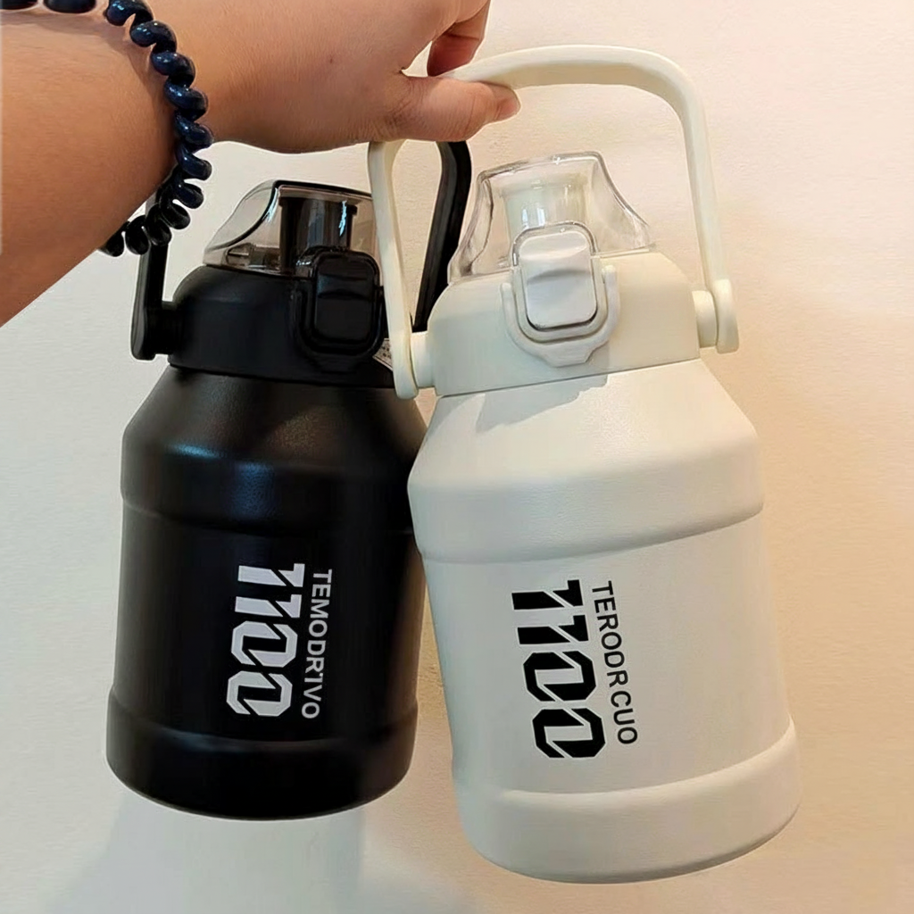 Termo deportivo acero inoxidable 316 con popote 1100ml - 2