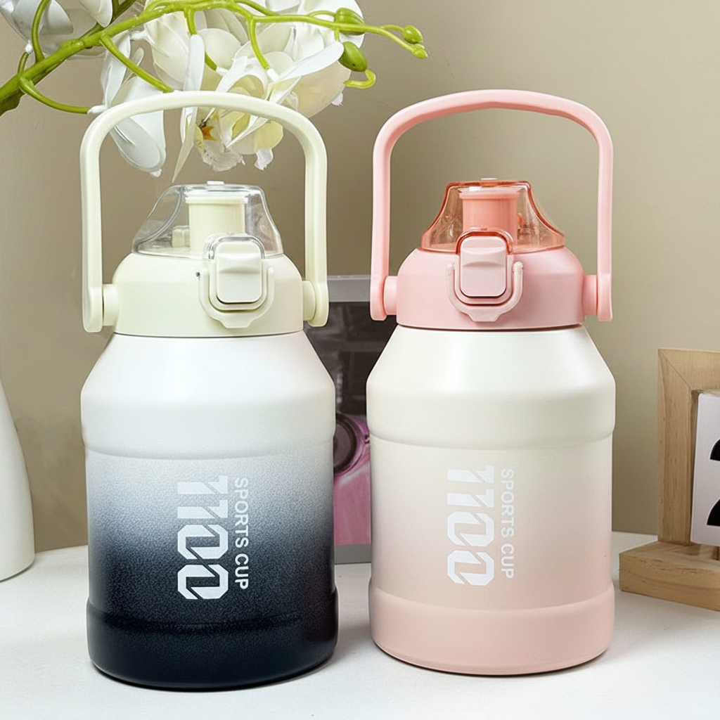 Termo deportivo acero inoxidable 316 con popote 1100ml - 3