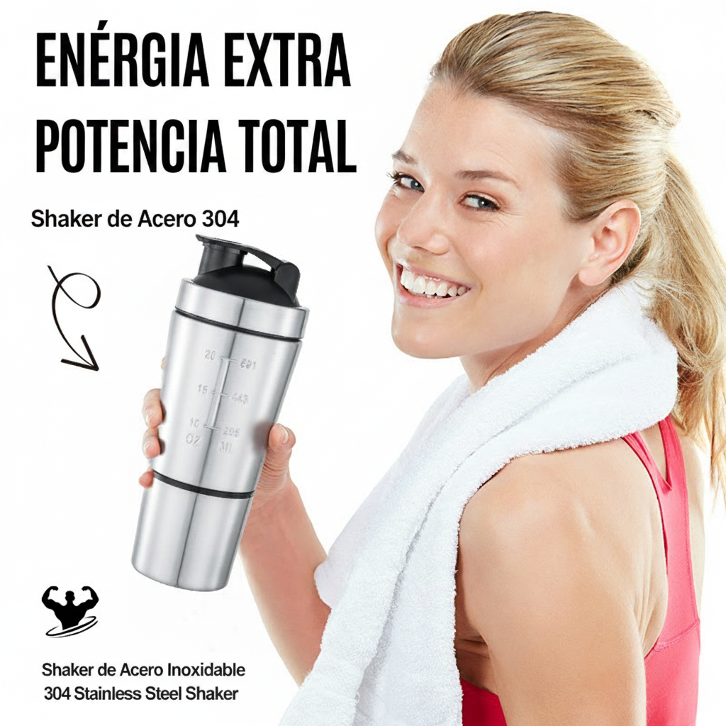 Shaker de Acero Inoxidable 304 para Fitness y Proteínas - 3