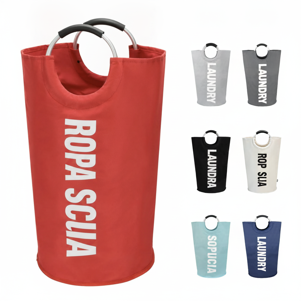 Cesto de Ropa Plegable de Tela Oxford con Asas - 2