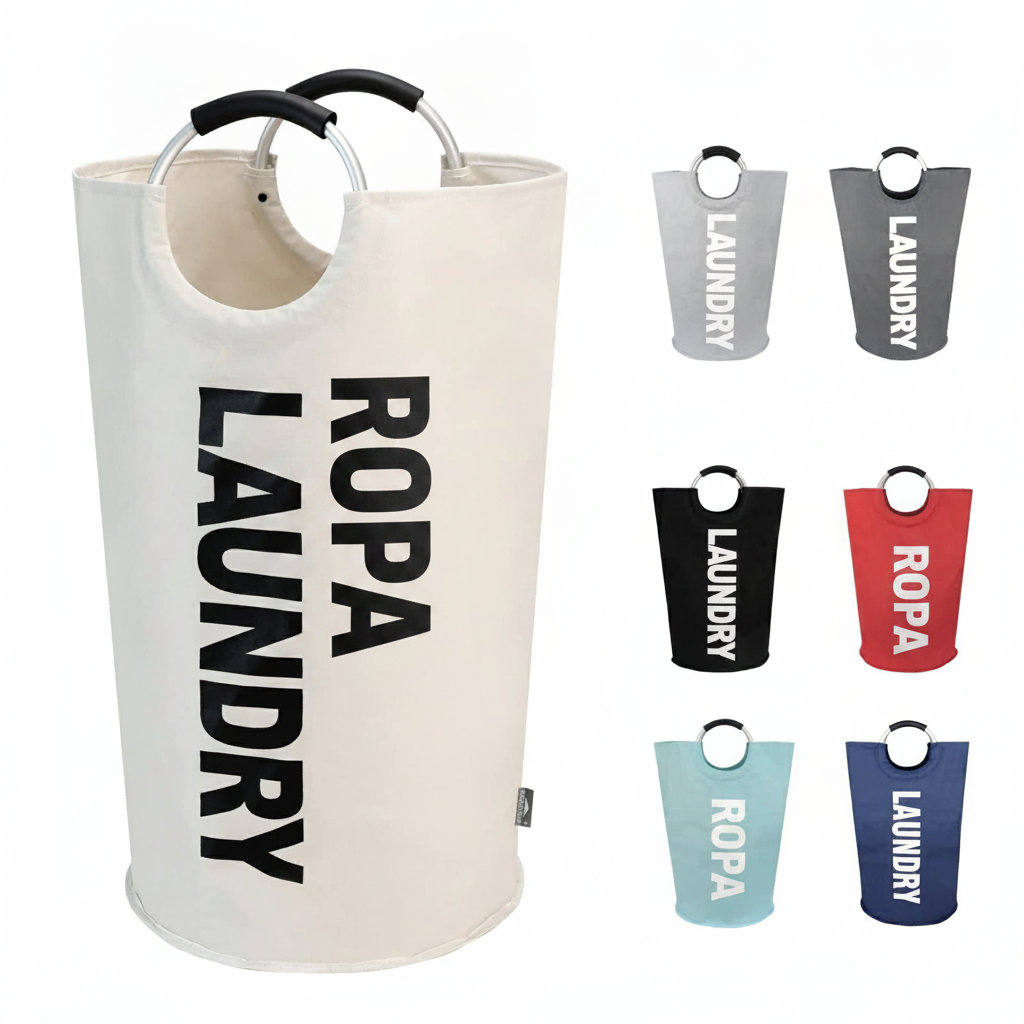 Cesto de Ropa Plegable de Tela Oxford con Asas - 3