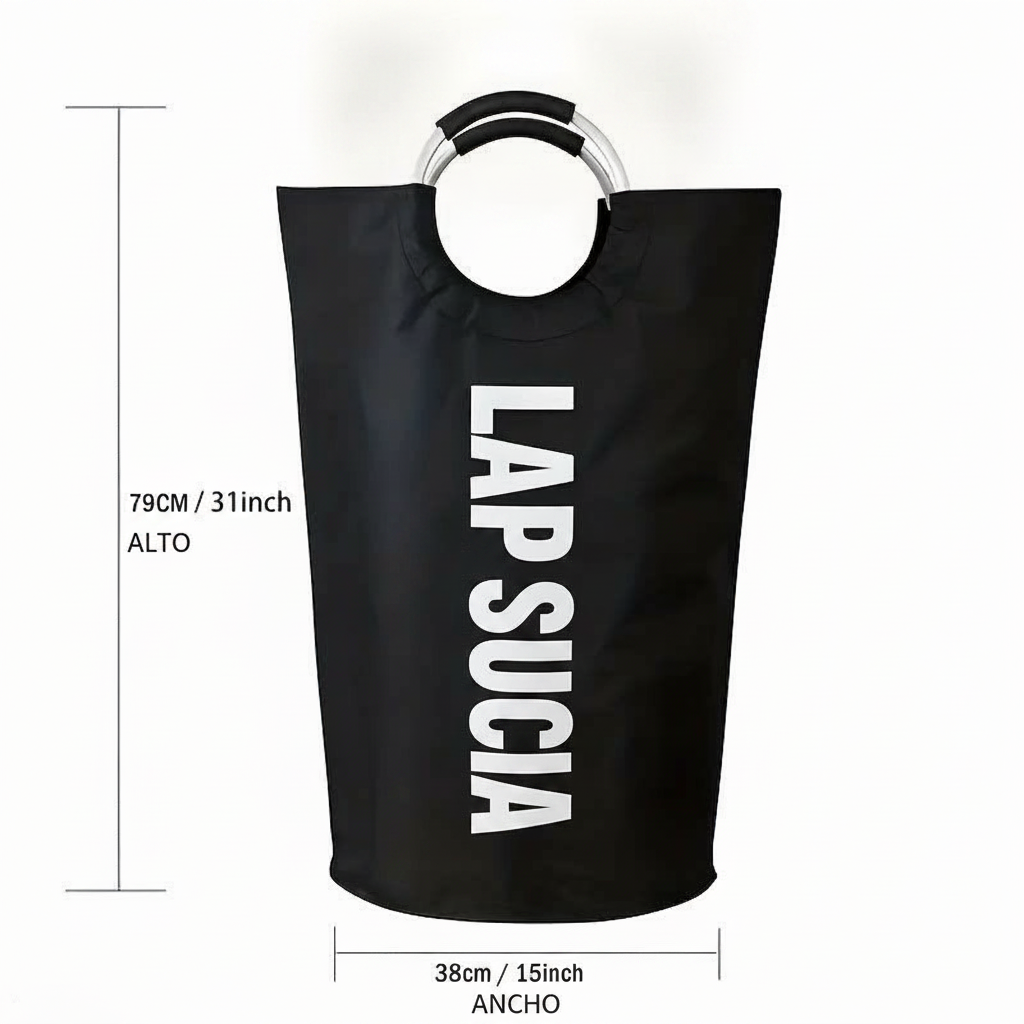 Cesto de Ropa Plegable de Tela Oxford con Asas - 5