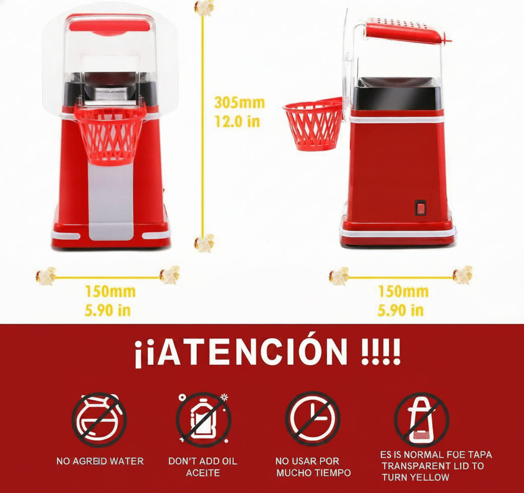 Máquina para palomitas estilo canasta 1200W - 8
