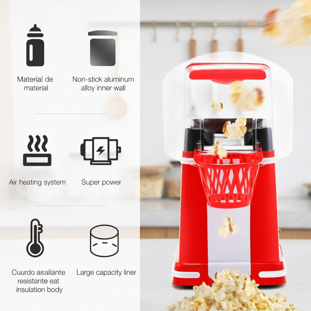 Máquina para palomitas estilo canasta 1200W - 4