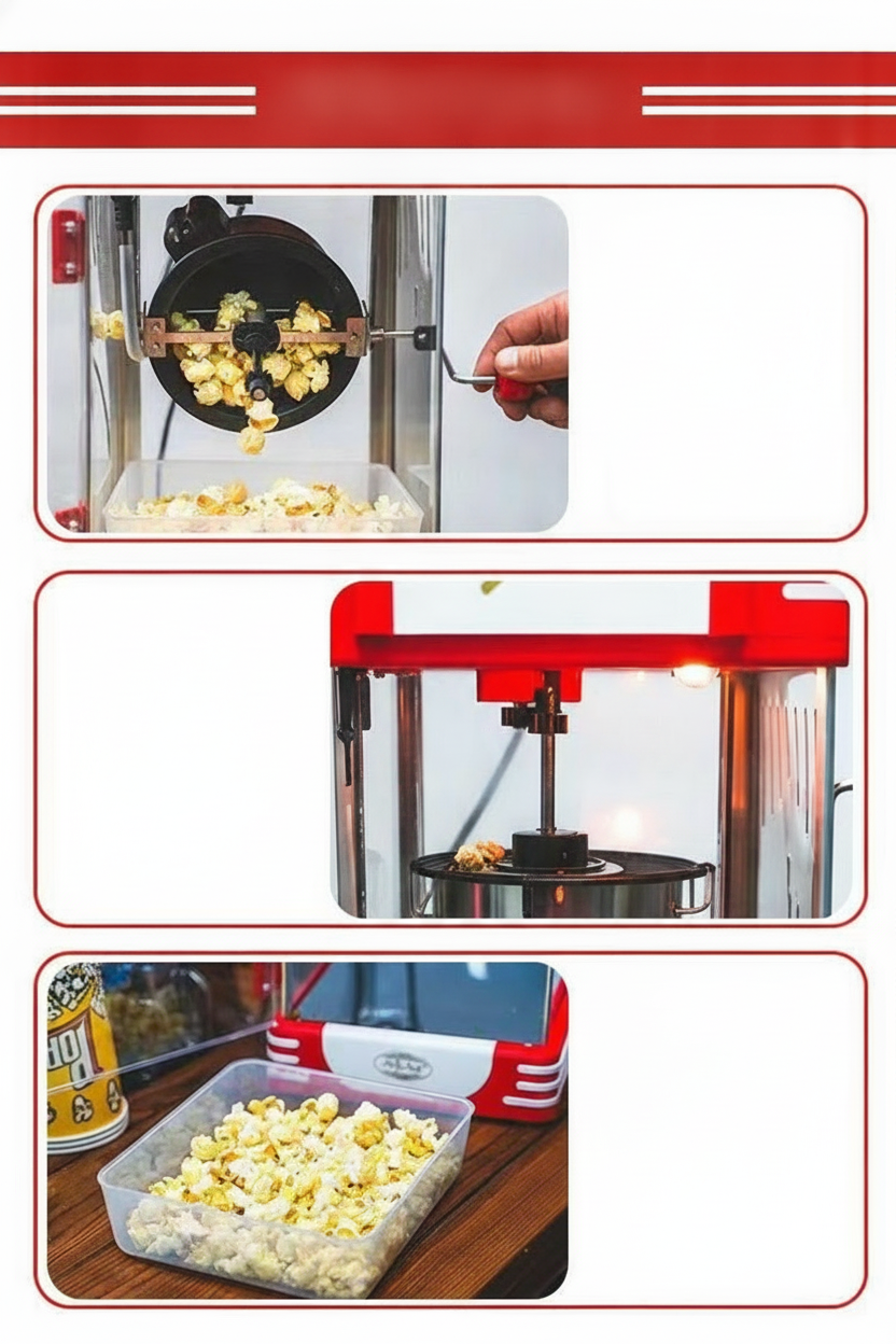 Máquina de palomitas comercial con temporizador 320W - 8