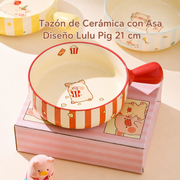Tazón de Cerámica con Asa Diseño Lulu Pig 21 cm - 1