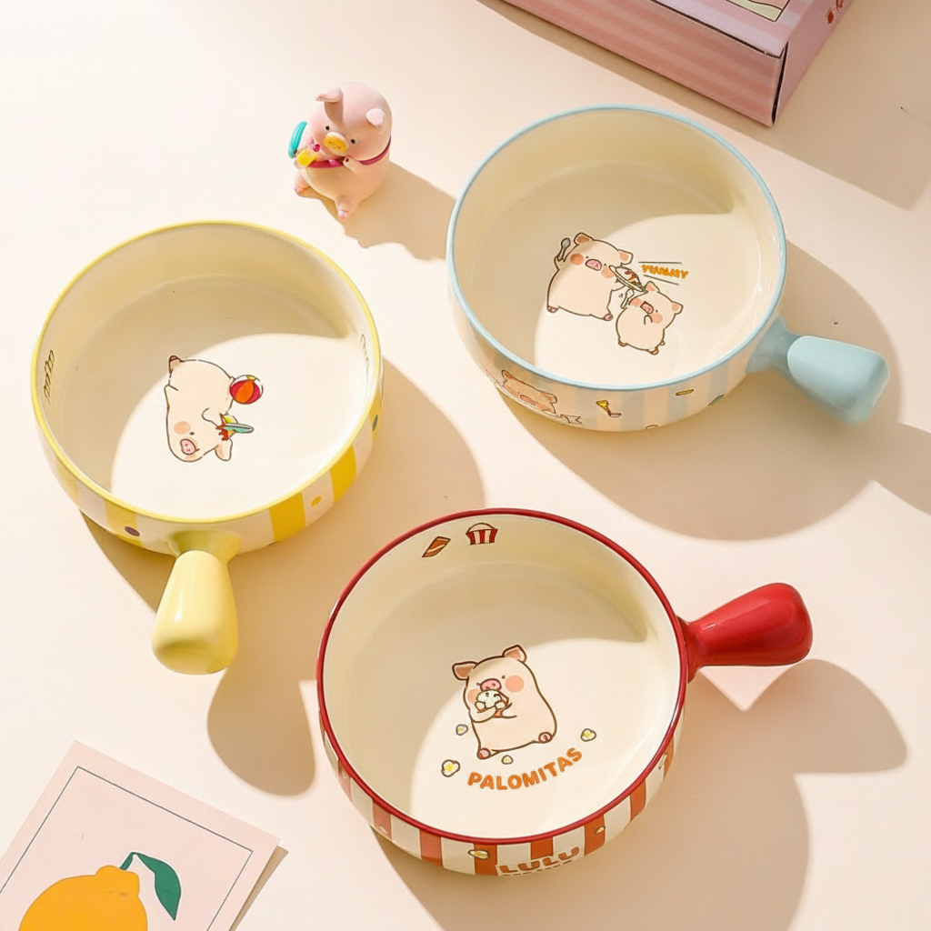 Tazón de Cerámica con Asa Diseño Lulu Pig 21 cm - 3