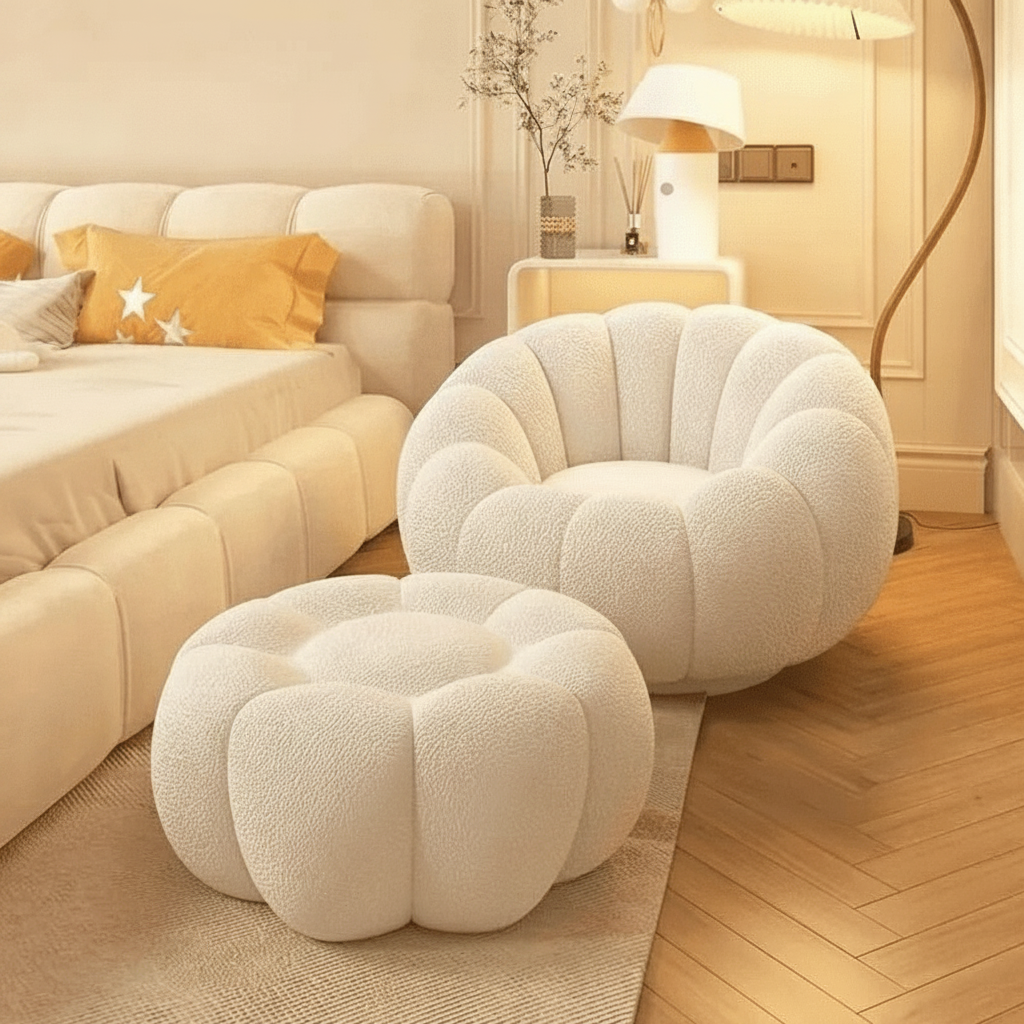 Sillón Puff Reclinable Tipo Calabaza con Relleno EPS - 3