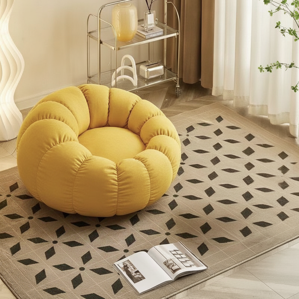Sillón Puff Reclinable Tipo Calabaza con Relleno EPS
