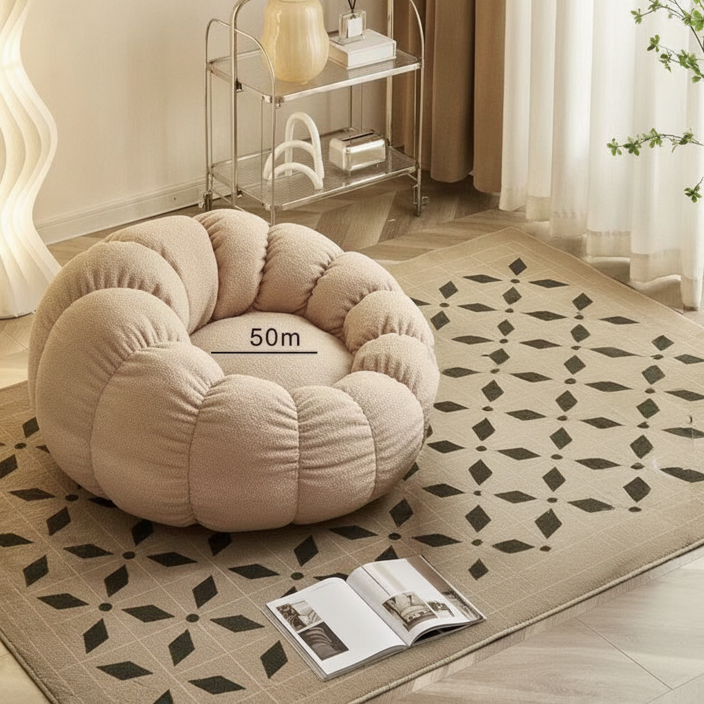 Sillón Puff Reclinable Tipo Calabaza con Relleno EPS