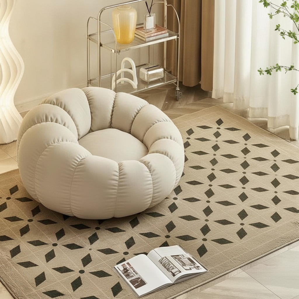 Sillón Puff Reclinable Tipo Calabaza con Relleno EPS