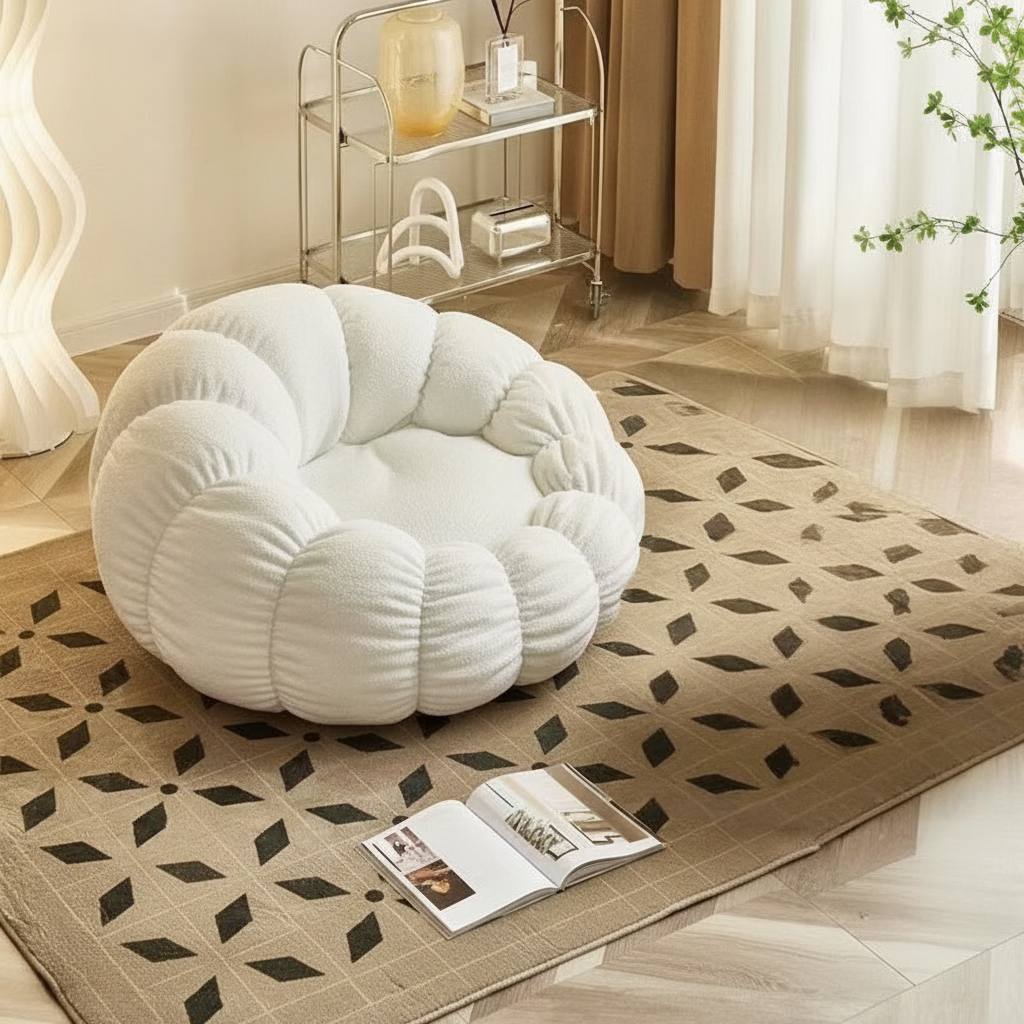 Sillón Puff Reclinable Tipo Calabaza con Relleno EPS