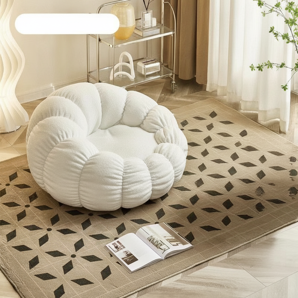 Sillón Puff Reclinable Tipo Calabaza con Relleno EPS