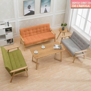 Sofá de oficina estilo japonés con estructura de madera - 1