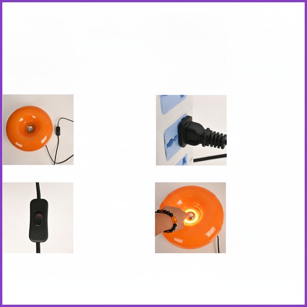 Lámpara LED táctil de vidrio diseño dona con 3 colores - 2