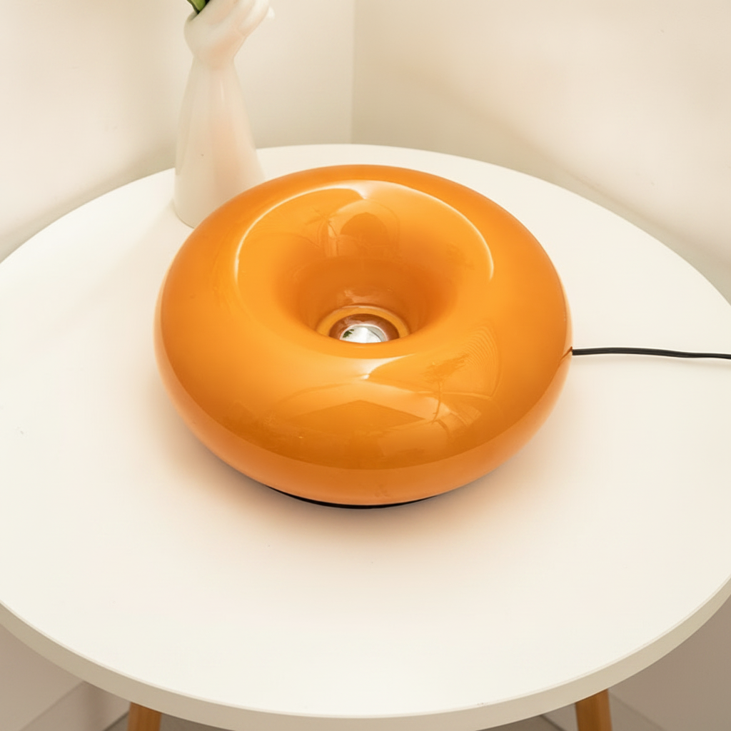 Lámpara LED táctil de vidrio diseño dona con 3 colores - 7