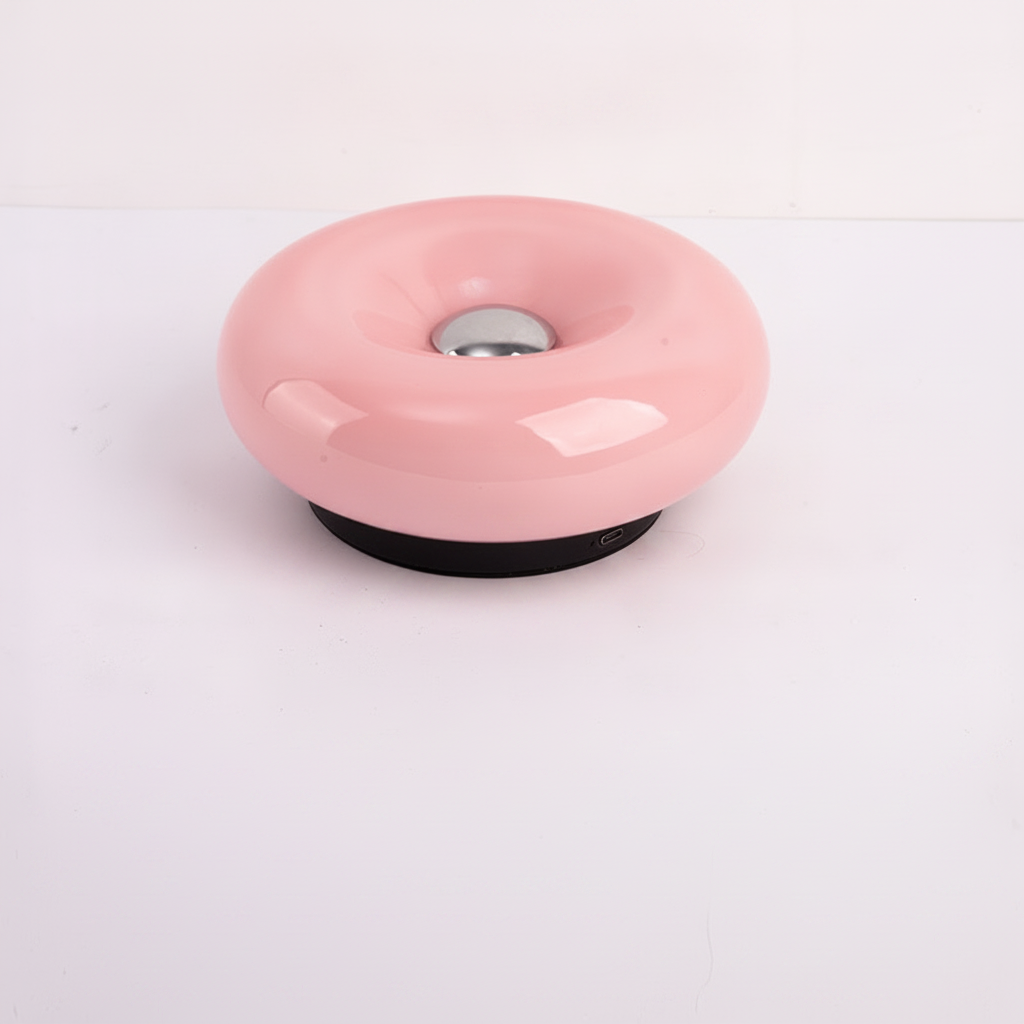 Lámpara LED táctil de vidrio diseño dona con 3 colores - 10