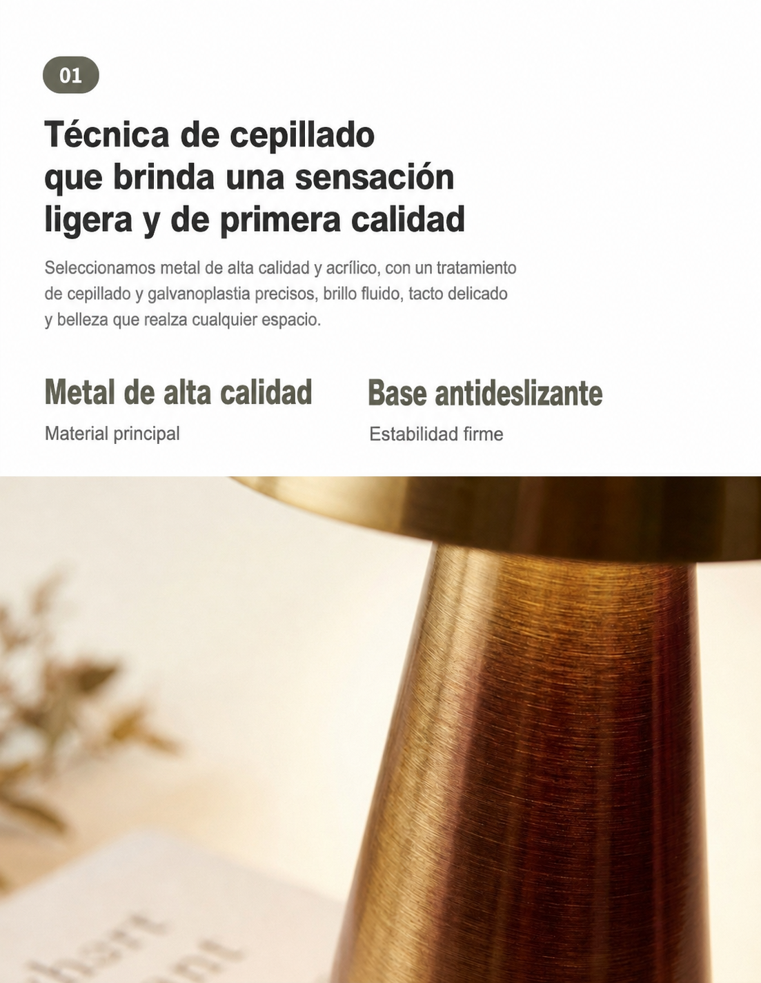 Lámpara de Mesa Tipo Hongo con Carga USB-C - 11