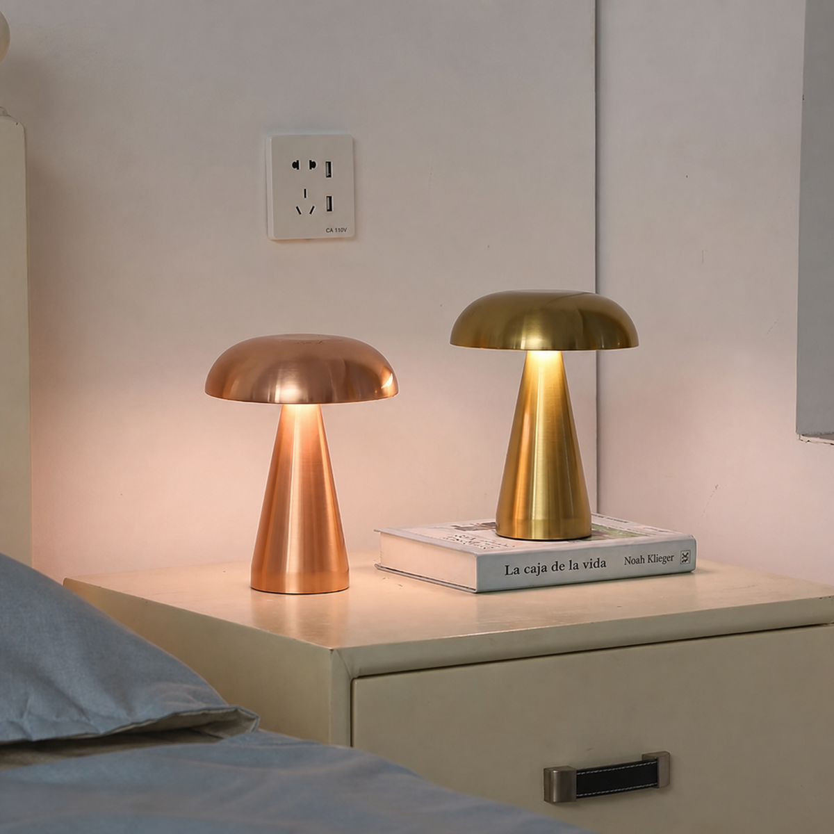 Lámpara de Mesa Tipo Hongo con Carga USB-C - 3