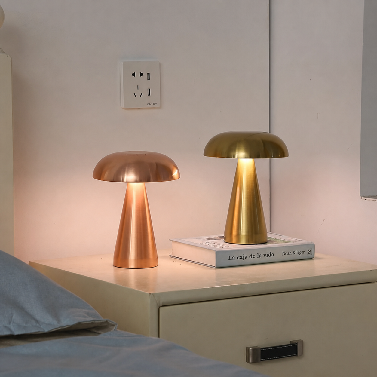 Lámpara de Mesa Tipo Hongo con Carga USB-C - 3