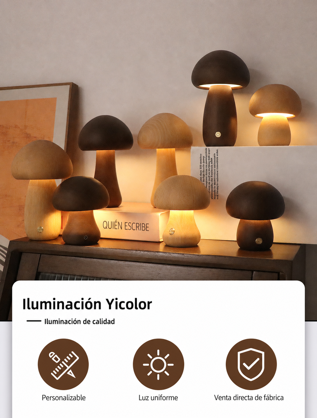 Lámpara Hongo LED Luz Nocturna Táctil Decorativa - 11