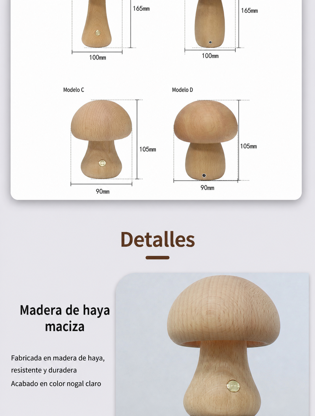 Lámpara Hongo LED Luz Nocturna Táctil Decorativa - 13