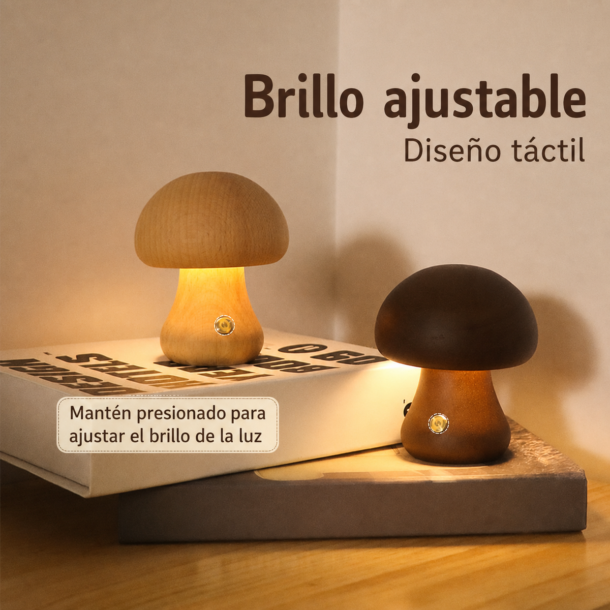 Lámpara Hongo LED Luz Nocturna Táctil Decorativa - 4
